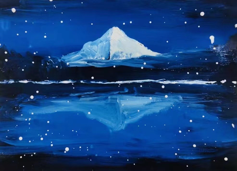 美术作品-《雪山》